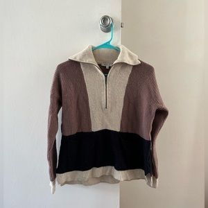 Madewell glenbrook half-zip colorblock pullover sweater